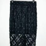 Milly  Black Lace Midi Pencil Skirt NWT in Size 4 Photo 0