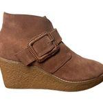 Jack Rogers Boot Women Size 7.5M Brown Izzy Suede Ankle Bootie Wedge Buckle Y2K Photo 0
