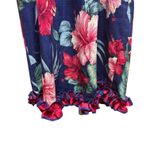 Karyl Kaye Made in Hawaii Short Sleeve Ruffle Midi Dress Blue Red Pink 12 Photo 2