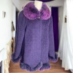 (NWOT) Basyanu Vintage Purple Alpaca
Wool Faux Fur Trim Coat
Cardigan Size L Size L Photo 4