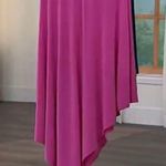 David Meister Hot Pink Fluid Jersey Asymmetrical Elastic Waist Skirt Size XL NEW Photo 7