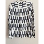 Pendleton  Women's Terra Tunic Blouse Pull Over Geometric Blue White Size XL Photo 3
