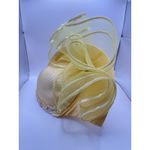 Vtg SWAN HAT Yellow Accented Cloche Church Derby Photo 1