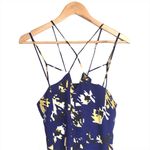 Paper Heart  Blue Black Yellow White Geometric Criss Cross Spaghetti Strap Dress Photo 6