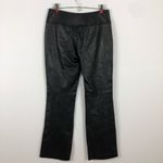 Vintage Context 100% Leather High Waisted Boot Cut Black Minimalist Pants 6P Photo 2