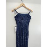 Emerald Sundae  Sequined Gown Size Medium Dark Blue Adjustable Straps Side Slit Photo 4