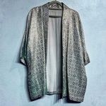 Vintage Handmade Metallic Kimono Blazer Sz L White Size L Photo 1