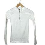 Free People Movement Slay Ribbed Quarter Zip Bodycon Top in White Size M/L Photo 0