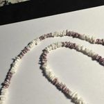 White & Purple Puka Shell Beaded 29 1/2 Inch Beaded Necklace Photo 3
