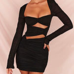 House Of CB  Camille‎ Black Silk Cutout Mini Dress Party/Cocktail NWOT Size M Photo 0