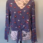 One Clothing Blue Gingham Flowered Tie Photo 0