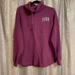 PINK - Victoria's Secret  Maroon Cowl Neck Pullover Logo Sweater Medium Photo 1