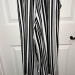 Ny Collection Jumpsuit Size Small Black White Stripes Wide Leg Cropped Photo 7