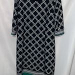 White House | Black Market Wo size 14 Black and Green Patterned Midi Dress lined Photo 0