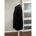 Club Monaco  Italian Wool Leather Trim Collar Sleeve Coat Black M Medium Photo 4