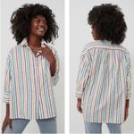 Tuckernuck  Pomander Place Rainbow Stripe Adair Boyfriend Shirt Photo 1