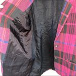 VTG Private Eye Wool Blend Pink Black Blue Plaid Blazer Photo 6