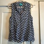 Escapada Escapade | Navy & White Chevron Tank Top Blouse Size Large Photo 0