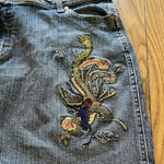 Jeans Lee 1889 Blue Denim Embroidered Peacock Mini Skirt Size 17M Western Photo 5