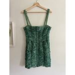 House Of CB Cate Ivy Print Green Ruched Mesh Mini Dress Size Large+ Photo 5