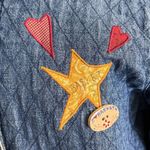 Haik’s Vintage Denim Barncoat Quilted Jacket Coat Embroidered Patches S Small Blue Photo 4