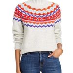 AQUA Women's Gray Printed Long Sleeve Turtleneck Fair Isle Sweater sz XS NWT Photo 0