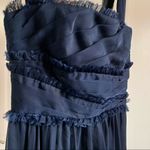 Monique Lhuillier Ruffle Evening Gown, Navy Blue, Size 4 Photo 7