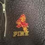 PINK - Victoria's Secret  Arizona State (ASU) Half-Zip Sherpa Sweatshirt Photo 2