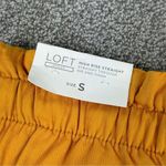Loft High Rise Paper Bag Straight Leg Crop Pants Yellow Small Elastic Baggy Photo 7