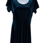 579 Vintage 5•7•9 Mini Short Sleeve Velvet Skater Dress Teal Green Size Small Photo 0
