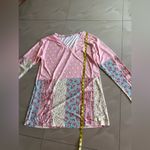LILY by Firmiana Tunic Top Womens L Large FLORAL PINK Blue POLKA DOT Shirt Photo 5