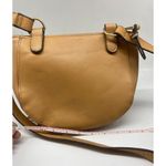 Sondra Roberts  Squared cross stitched saddlebag handbag - tan and canvas Photo 7