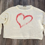 Wooden Ships  Cream Heart Sweater S/M Photo 0