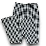 Mittoshop Womens Gingham Check Stretch Flare Pants High Waist Black White Small Photo 2