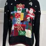 Tiara International VINTAGE Christmas Sweater Size Small Whipstitch Embroidered Photo 0