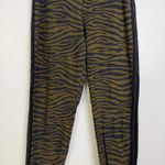 Johnny Was Allebra Metallic Tape Jogger Pants Womens Small Tiger Green Glitter Photo 11