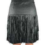 Trouve Black Frill High Waisted Vegan Faux Leather Western Cowboy Mini Skirt 4 Photo 2