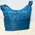 Lug Cable Car Satchel Blue/ Teal crossbody Bag with Zipper Details Blue Photo 3