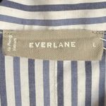 Everlane NWT  Woven PJ Top Blue Stripe Button Down Shirt Cotton Sz L Photo 5