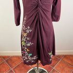 Johnny Was JW  Maroon Embroidered V Neck Dress Photo 4