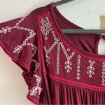 Lane Bryant Dress Maroon Red Embroidered Tie Waist Flutter Sleeve 14/16 (1X) NWT Photo 4