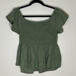 Midnight sky Midnight‎ Sky Top Womens Olive Babydoll Blouse Boho Size Large Photo 1