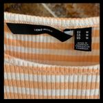 VERO MODA Tangerine and White Ribbed Ruffle Mini Dress Juniors Size Medium NWOT Photo 1