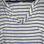 J.Crew Womens Blue White Striped Top Size XS V-Neck Cotton Popover Shirt Photo 1