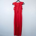 J.Crew New Bright Cerise Red Ruffle Crape Jumpsuit Size 0 Photo 5