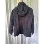 Weathercast Women's Quilted Hideaway Hoodie Zipper & Button Up Parka Jacket XL Black Photo 5