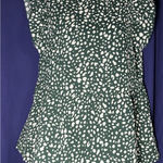 Angashion Women's Green Leopard Print Cap Sleeve Ruffle Neck Babydoll Blouse S Photo 0