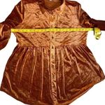 Umgee velvet button down swing hem shirt/dress Top Burnt Orange size M. Photo 8