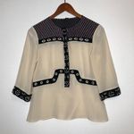 Nanette Lepore Beaded Silk Blouse HAS STAIN Small Photo 0