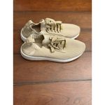 Nautica Shoes Womens 8.5 Knitted Low Top Sneakers Beige Lace Up Casual Comfort Photo 5